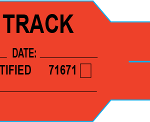 CSD FAST TRACK , Black on Red, 60mm x 240, 500 labels per roll.