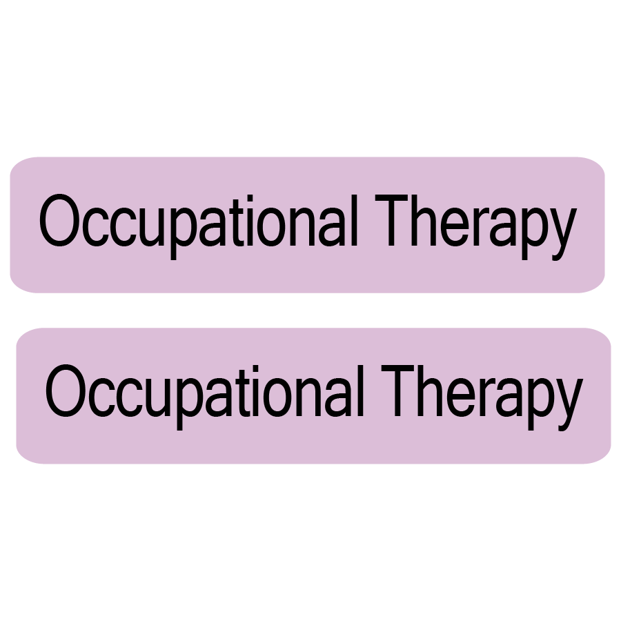 OCCUPATIONAL THERAPY- Black on Violet Label, 8 x 35mm - 1,000 Per Roll ML/