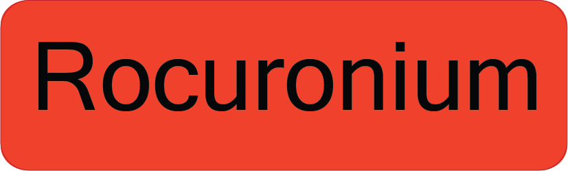 Rocuronium, 40 x 12, PAPER, Black print on Red Label, 800 per roll