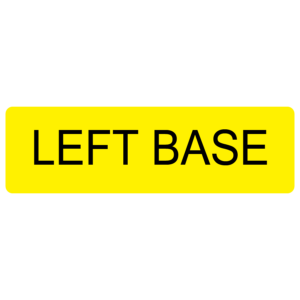 LEFT BASE - 40 x 12, PAPER, Black print on Fluoro Yellow Label, 800 per roll