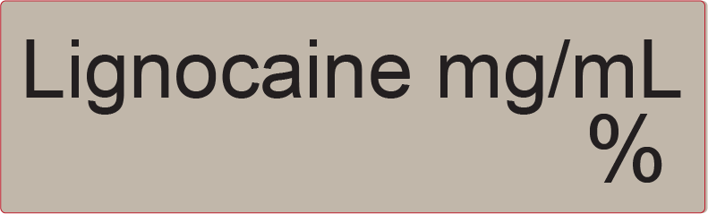 lignocaine mg/mL % - 40 x 12, PAPER, Black print on Grey Label, 800 per roll