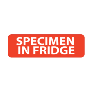 SPECIMEN IN FRIDGE -40 x 12, PAPER, White label Red print reversed, 800 per roll
