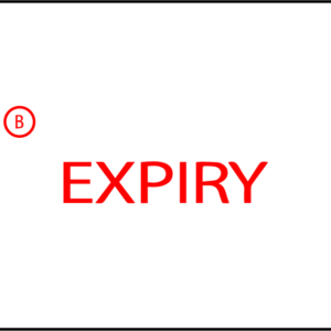EXPIRY LABEL - Red print on White Label 1500/rl LABEL SIZE 16 x 18mm
