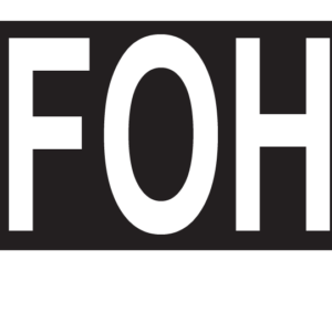 FOH - 70 x 40mm, PAPER, White Label with Black print reversed, 500 per roll