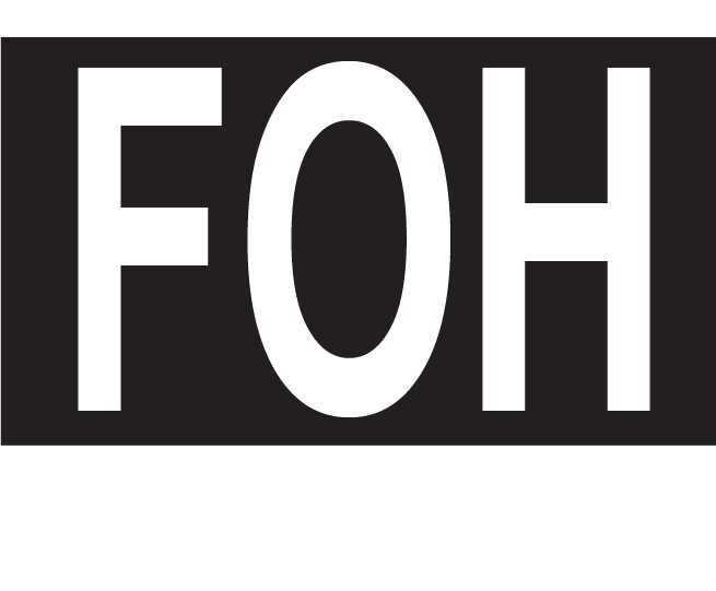 FOH - 70 x 40mm, PAPER, White Label with Black print reversed, 500 per roll