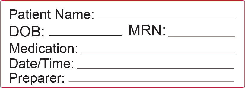Patient Name, 70 x 25, PAPER, Black Print on White Label 500 per roll