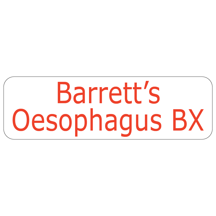 Barrett's Oesophagus Bx - 40 x 12, PAPER, Red print on White Label, 800 per roll