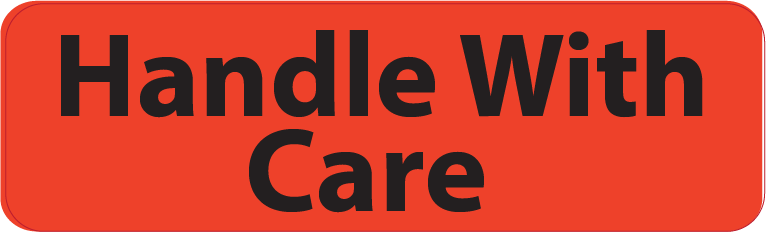 Handle With Care, 40 x 12, PAPER, Black print on Red Label, 800 per roll