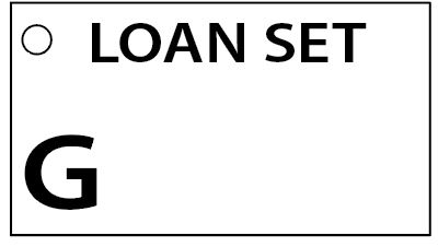 LOAN SET G - 90 x 50, Black print on WHITE,100 per packet with ties