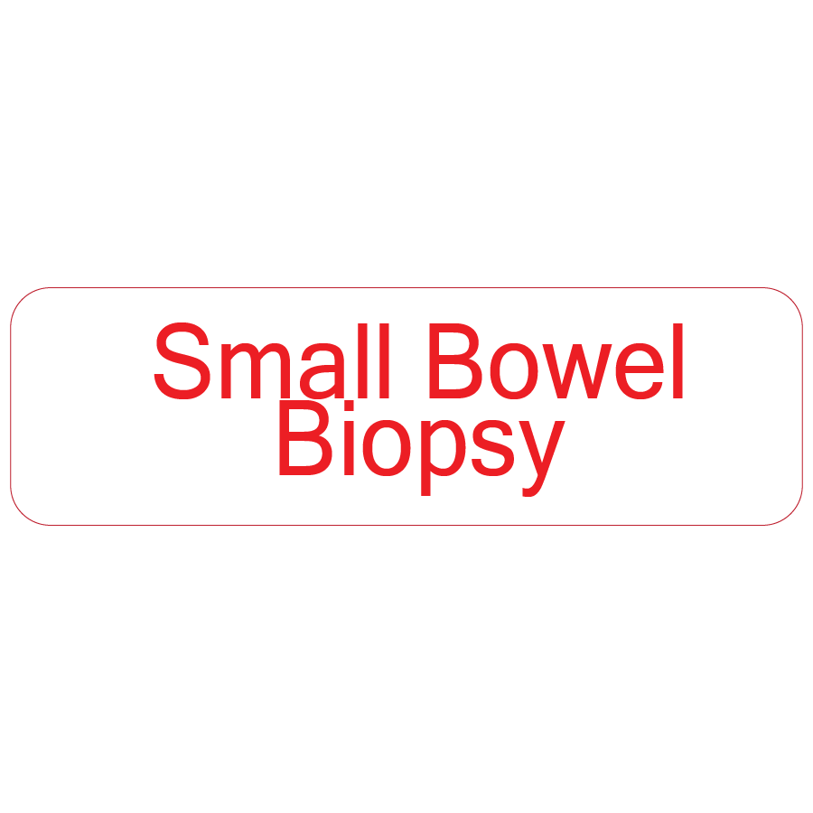 Small Bowel Biopsy - 40 x 12, PAPER, Red print on White Label, 800 per roll