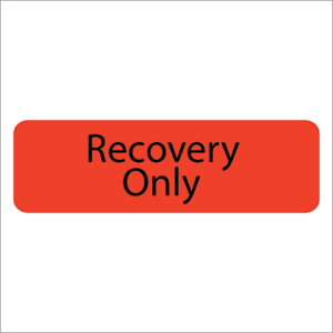 RECOVERY ONLY - 40 x 12, PAPER, Black print on Red Label, 800 per roll