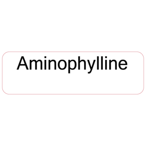 Aminophylline - 40 x 12, PAPER, Black print on White Label, 800 per roll