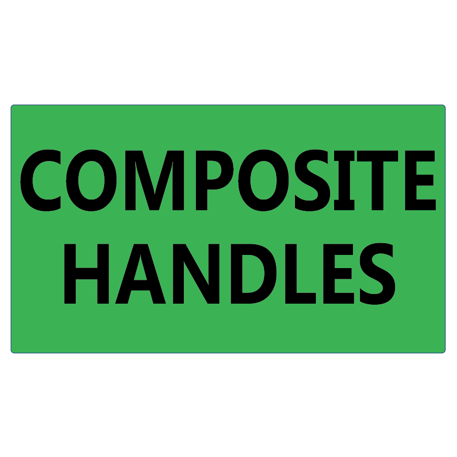 COMPOSITE HANDLES - 70X40mm, PAPER, Black Print on Fluoro Green Label, 500 Per Roll