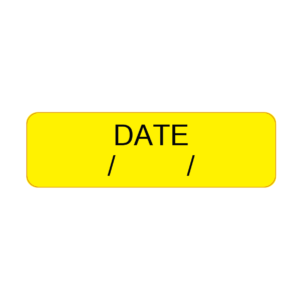 DATE / / - 40 x 12, PAPER, Black print on Yellow Label, 800 per roll
