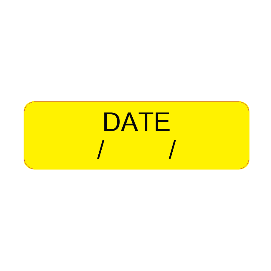 DATE / / - 40 x 12, PAPER, Black print on Yellow Label, 800 per roll