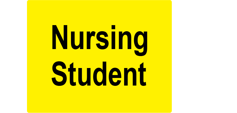 Nursing Student - 43mm x 55mm, PAPER, Black print on Yellow Label, 400 per roll