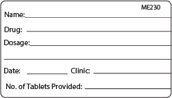Name/Drug/Dosage label - 70 x 40mm, Black Print on White label, 500/roll