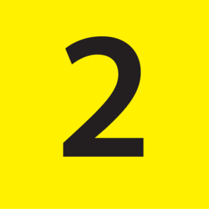 2 -27mm x 36mm Black Print on Yellow Label, 125 per roll