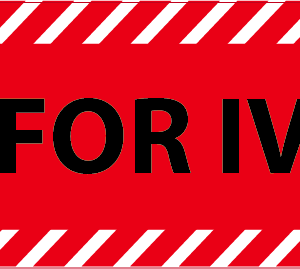 NOT FOR IV USE - 40 x 12, PAPER, Black print on Red Label with White Diagonal stripes, 800 per roll