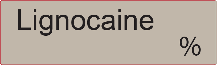 Lignocaine % - 40 x 12, PAPER, Black print on Grey Label, 800 per roll