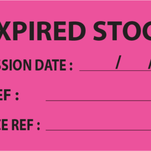 EXPIRED STOCK- 70 x 40 - PAPER,  Black on  Fluoro Pink, 500 Per Roll