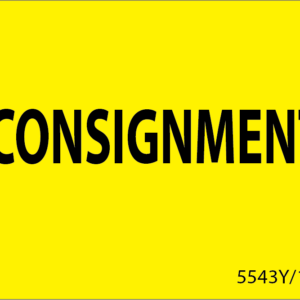 CONSIGNMENT- 43mm x 55mm, PAPER, Black print on Yellow label, 400 per roll