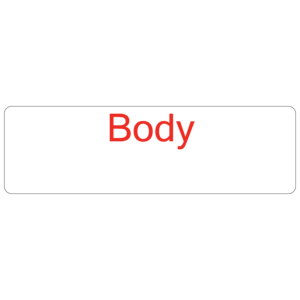 Body - 40 x 12, PAPER, Red print on White Label. 800 per roll
