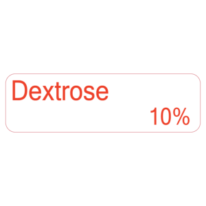 Dextrose 10% - 40 x 12, PAPER, Red print on White Label, 800 per roll