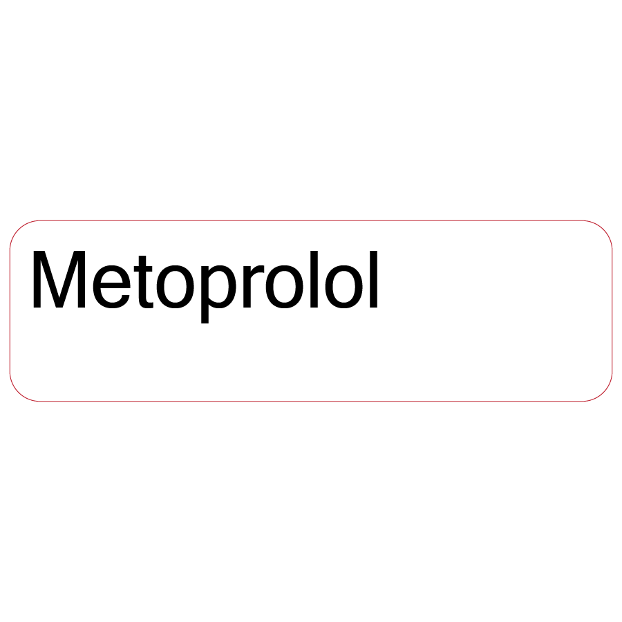 Metoprolol - 40 x 12, PAPER, Black print on White Label, 800 per roll