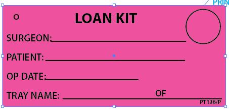LOAN KIT - 110 x 50, Black print on Pink Tag, 100 per pack with ties