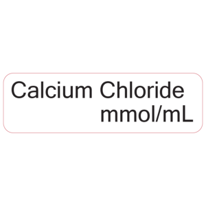 Calcium Chloride mmol/mL - 40 x 12, PAPER, Black print on White Label, 800 per roll