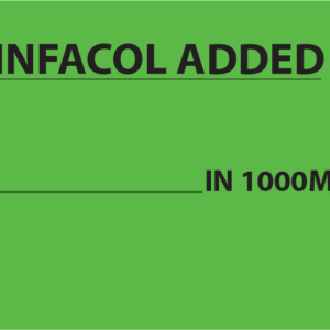 INFACOL ADDED - PAPER, 100 x 80, Black print on Fluoro Green Label, 400 per roll