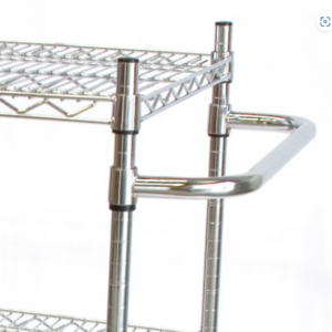 CHROME HANDLE FOR 460MM WIDE SHELVING OR TROLLEY