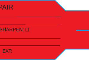 FOR REPAIR, Black on Red, 60mmx241.3mm, 500 labels per roll.