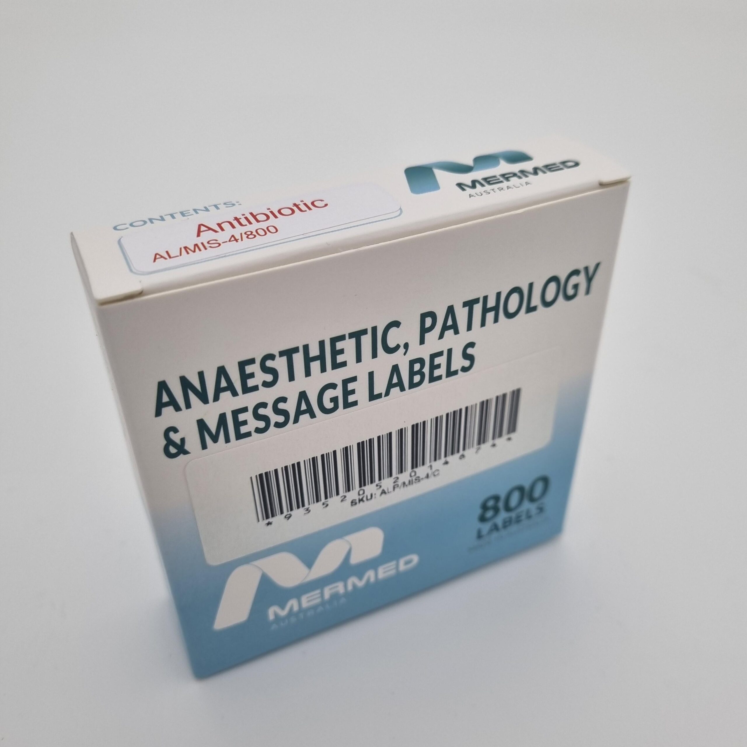 Antibiotic - 12x40mm, PAPER, Red print on White Label, 800 per roll - Image 2