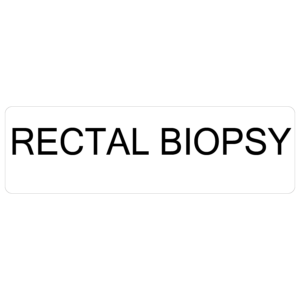 RECTAL BIOPSY - 40 x 12, PAPER, Black print on White Label. 800 per roll