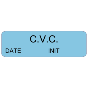 C.V.C. LABEL DATE AND INIT - 40 x 12, PAPER, Black print on White Label, 800 per roll