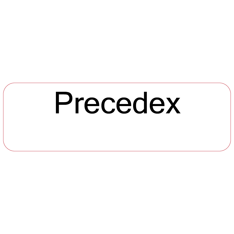Precedex - 40 x 12, PAPER, Black print on White Label, 800 per roll