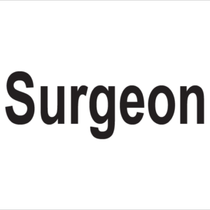 Surgeon- 100 x 80, PAPER, Black Print on White Label, 400 per roll