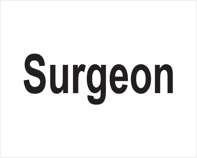 Surgeon- 100 x 80, PAPER, Black Print on White Label, 400 per roll
