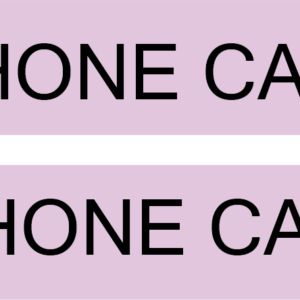 PHONE CALL, 8 x 35,PAPER, Black print on Violet Label, 1000 per roll