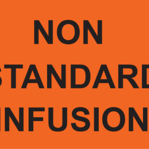 NON STANDARD INFUSION, 70 x 40, PAPER, Black print on Fluoro Orange 500 per roll
