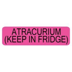 ATRACURIUM (KEEP IN FRIDGE), 40 x 12, PAPER, Black print on Fluoro Pink Label, 800 per roll