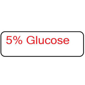 5% Glucose - 40 x 12, PAPER, Red print on White Label, 800 per roll