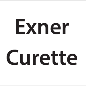 Exner Curette -27mm x 36mm Black Print  on White Label, 400 per roll
