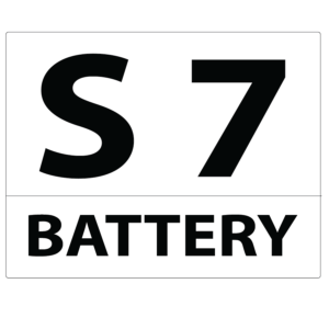 S7 BATTERY LABEL - 43mm x 55mm, PAPER, Black print on White label, 400 per roll