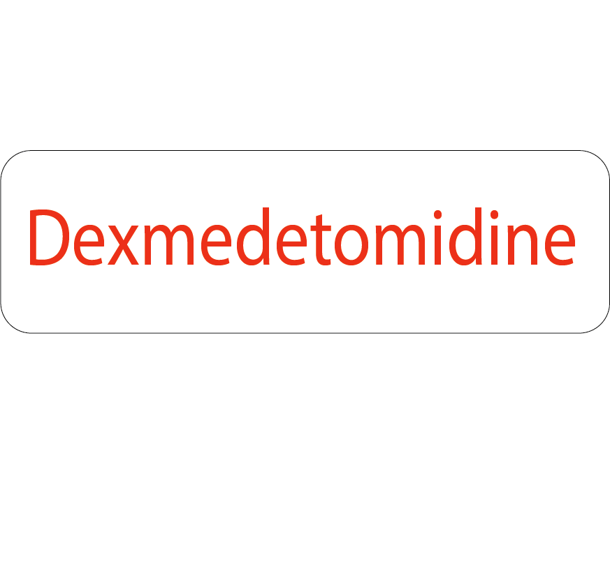 Dexmedetomidine - 40 x 12, PAPER, Red print on White Label, 800 per roll