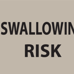 SWALLOWING RISK, 27 x 36, PAPER, Black Print on Grey Label, 400 per roll