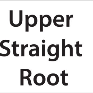 Upper Straight Root -27mm x 36mm Black Print on White Label, 400 per roll