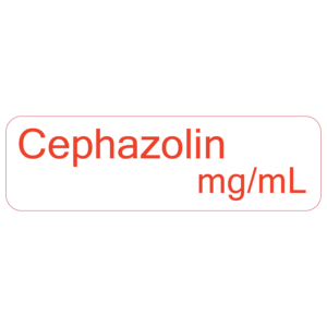 Cephazolin mg/mL - 40 x 12, PAPER, RED print on White Label, 800 per roll